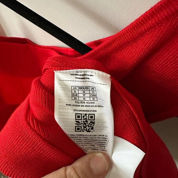 Guess Women’s One Shoulder Red ribbed dress with rosette - Picture 7 of 7